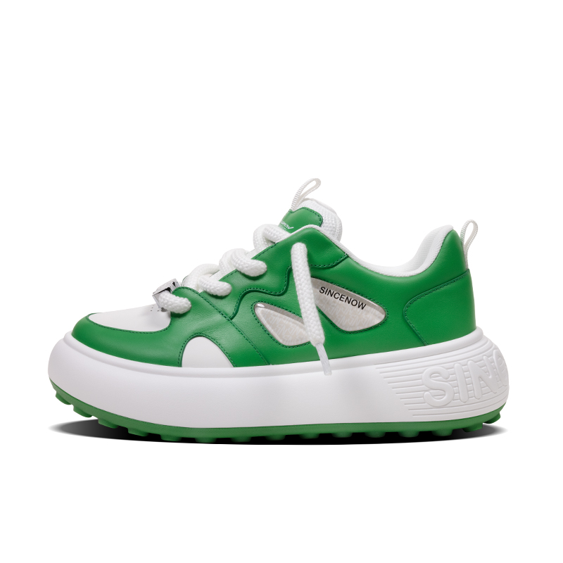 

Мужские низкие скейтбордистские кроссовки с противоскользящей амортизацией, ударопрочностью и износостойкостью Sincenow, белый зеленый