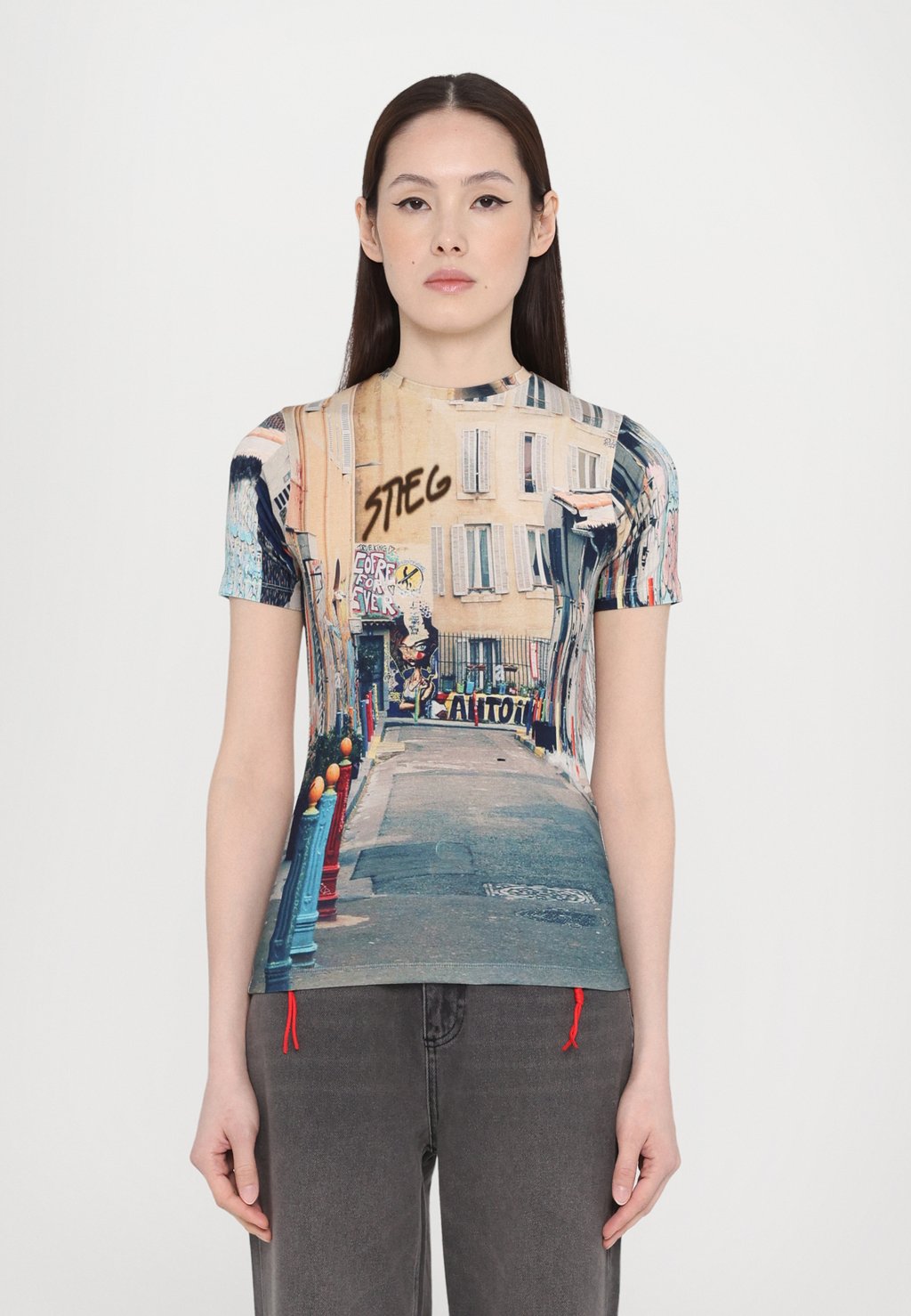 

Футболка с принтом MICHELLE SHORTSLEEVE Stieglitz, коричневый