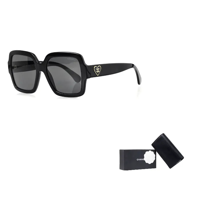 

CHANEL Пластиковая оправа бабочка солнцезащитные очки Women's, Black