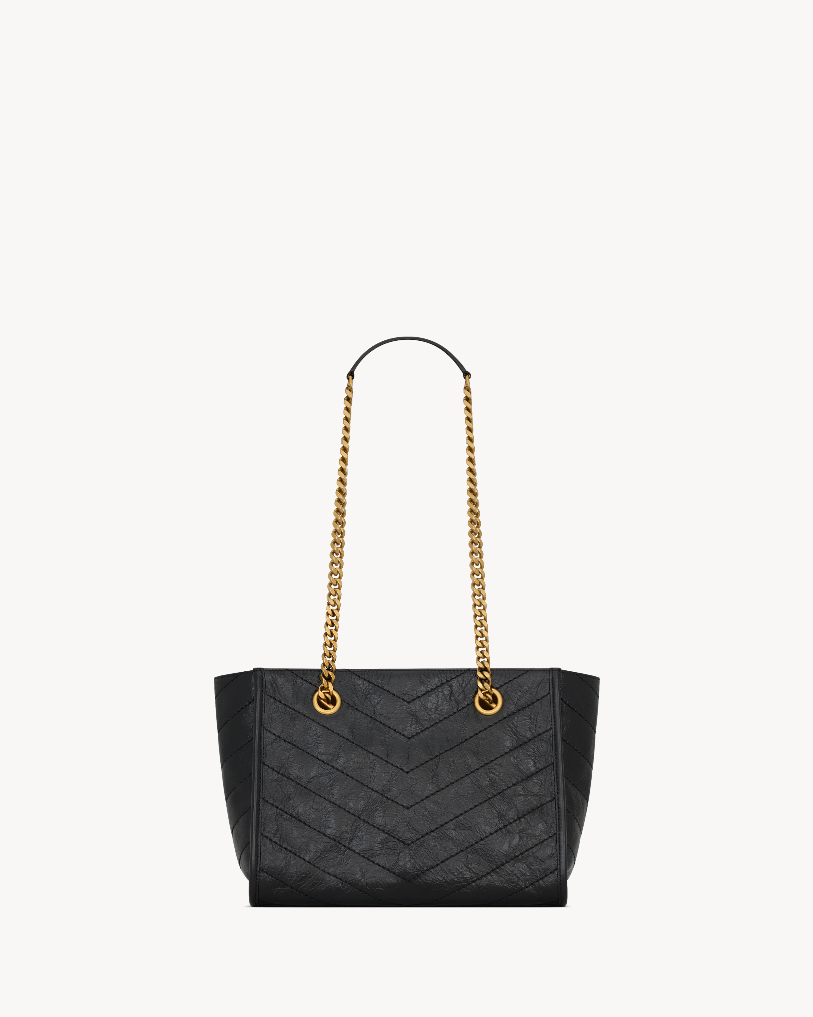 Маленькая сумка для шопинга NIKI из винтажной кожи SAINT LAURENT, черный — фото 3