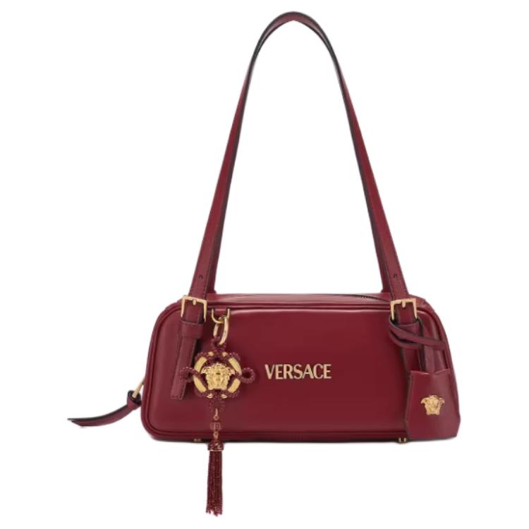 

VERSACE Сумка через плечо Tag Sheepskin Bowling Bag для женщин, красная