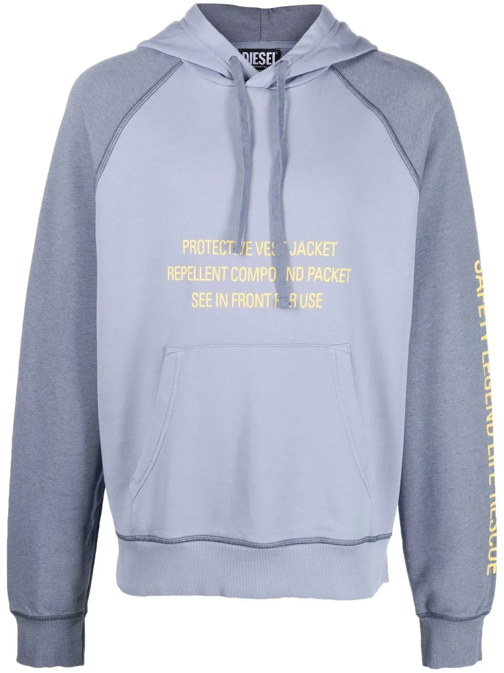 

Худи с графичным принтом Diesel, синий