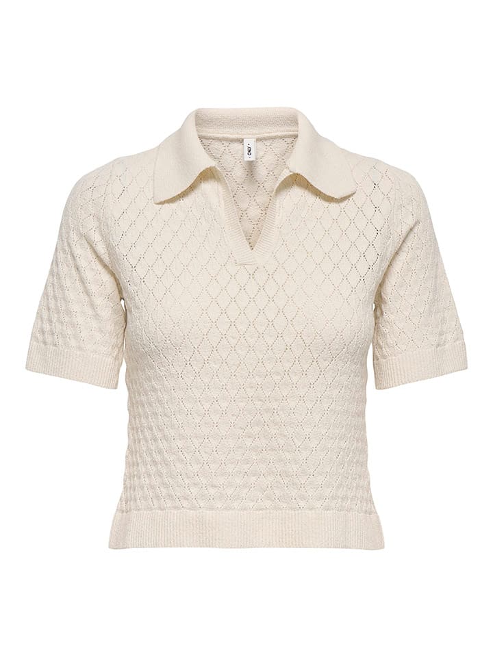 

Трикотажная рубашка-поло бежевого цвета ONLY