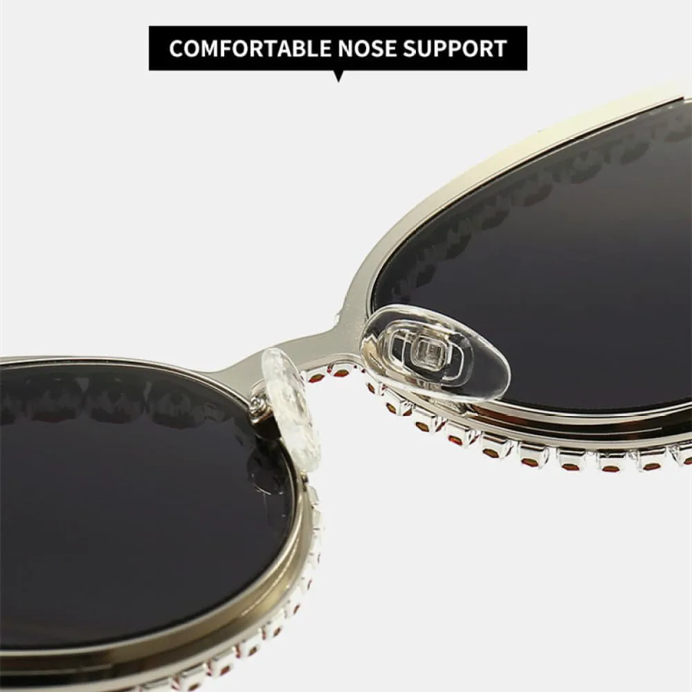 

Модные солнцезащитные очки с блестящими кристаллами для женщин, винтажные, со стразами, для вечеринок, элегантные солнцезащитные очки для женщин MTZJH, Blue Gray