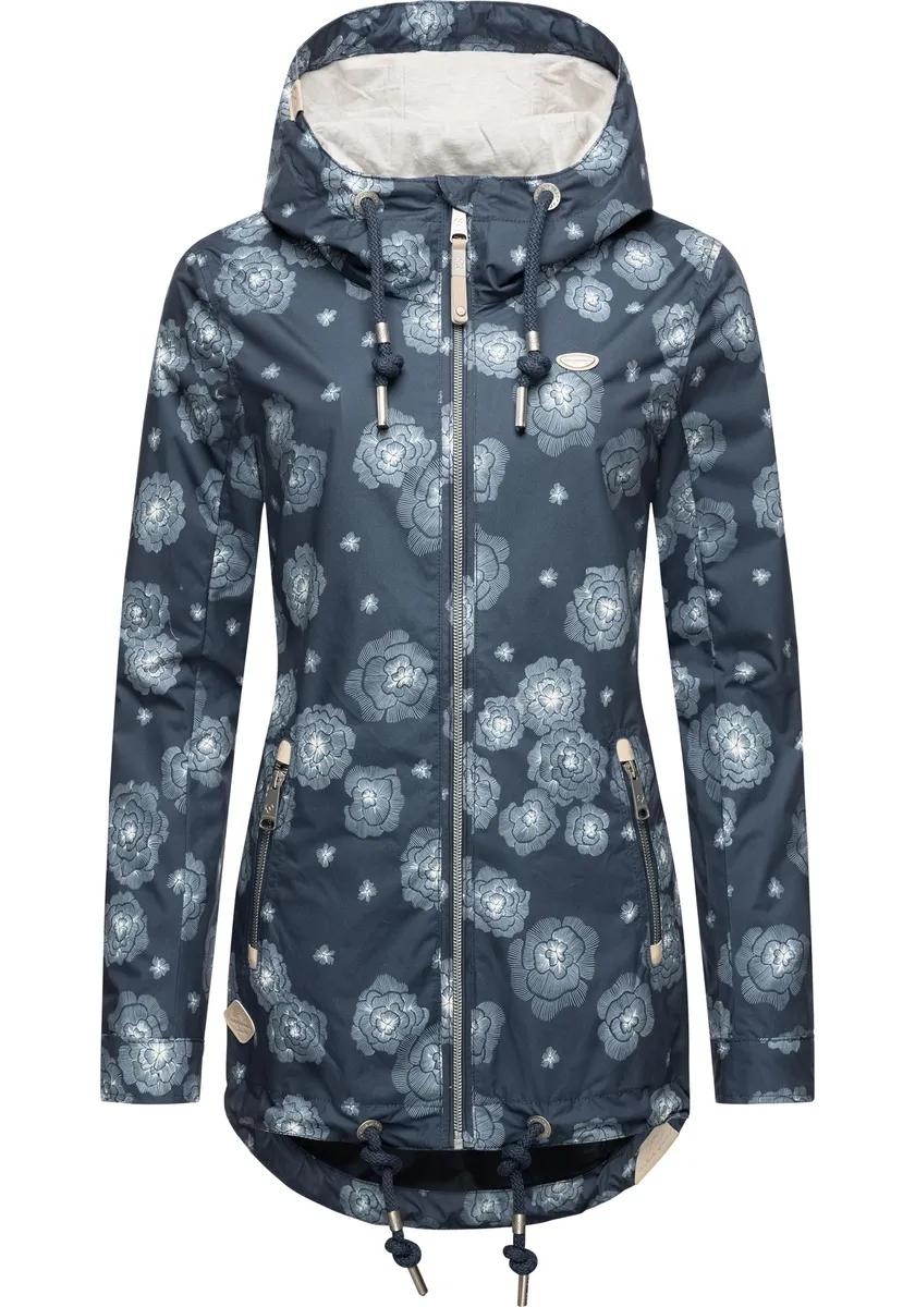 

Верхняя куртка в стиле Ragwear "Zuzka Flower", с капюшоном, стильная переходная куртка с большим капюшоном, цвет Indigo