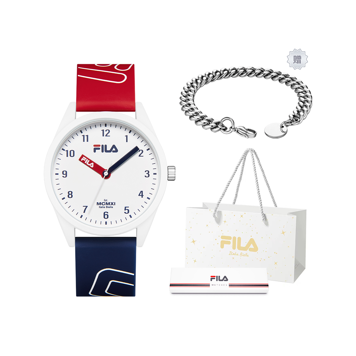 

FILA Часы 6463 Collection Wrist Watch Quartz Movement Silicone Strap 43mm White Dial Unisex