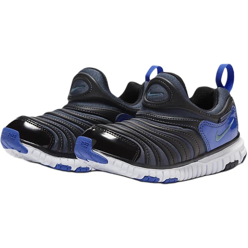 Nike Dynamo Free Устойчивые к истиранию поддерживающие амортизирующие низкие повседневные детские кроссовки синие для детей 3-7 лет, Lightning Blue/Cosmic Blue/Black/Smoke Blue — фото 3