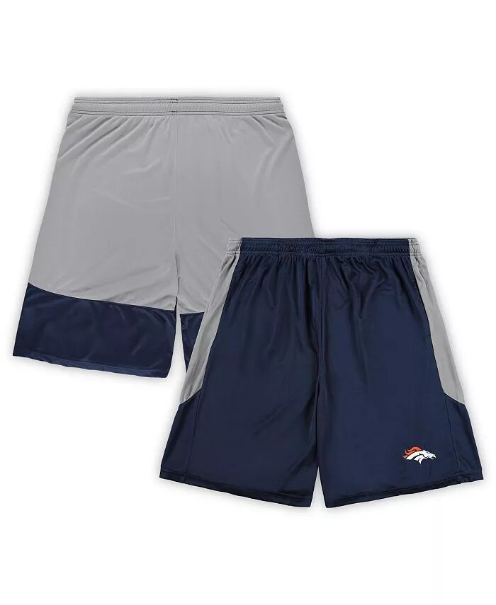 

Мужские темно-синие шорты с логотипом Denver Broncos Big and Tall Team Fanatics