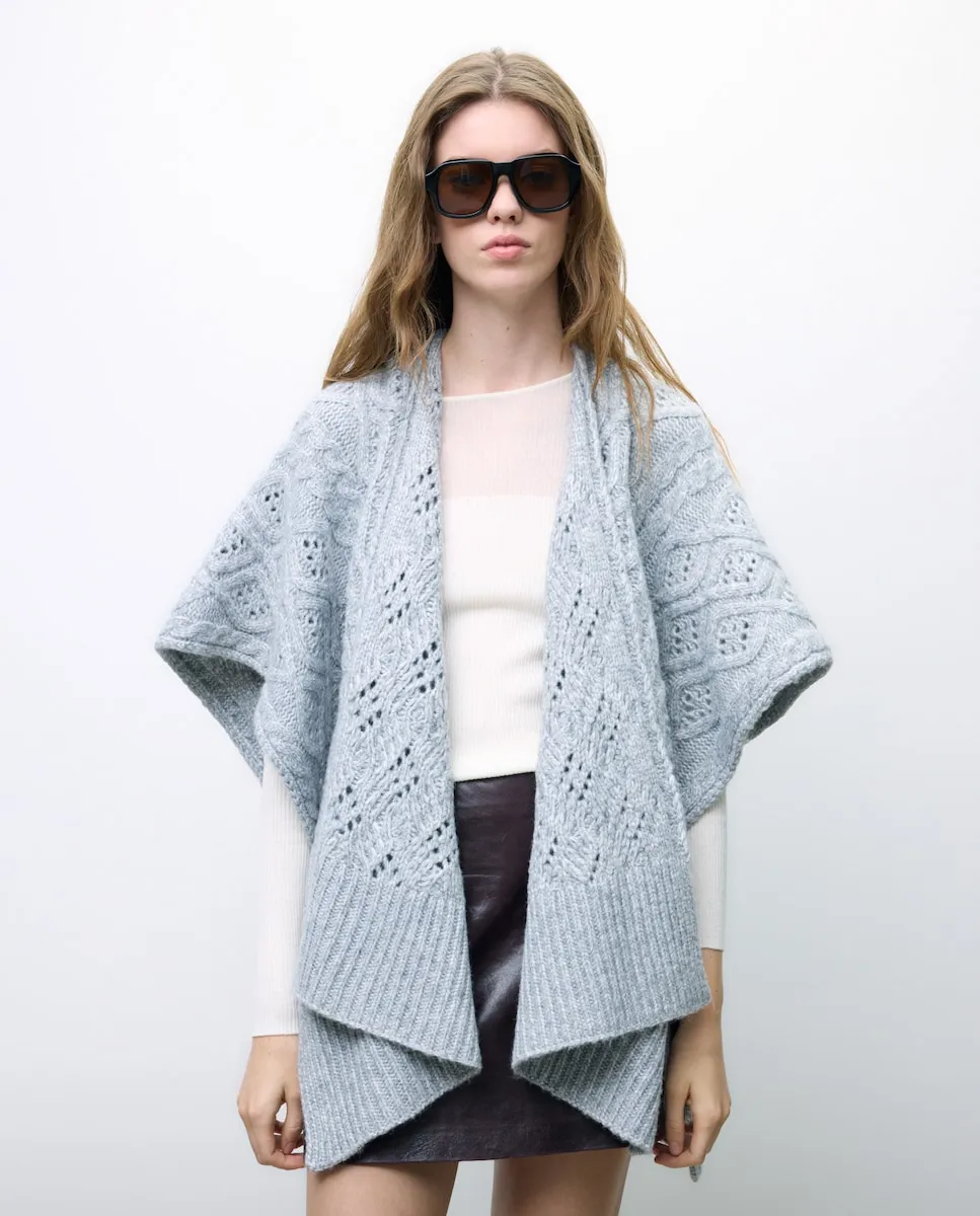 

Вязаный свитер с листьями Tintoretto, светло-серый