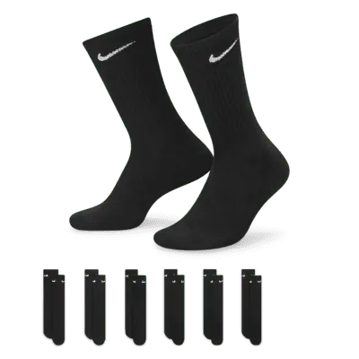 

Носки Nike Everyday Cushioned Training Crew (6 шт), черный/белый
