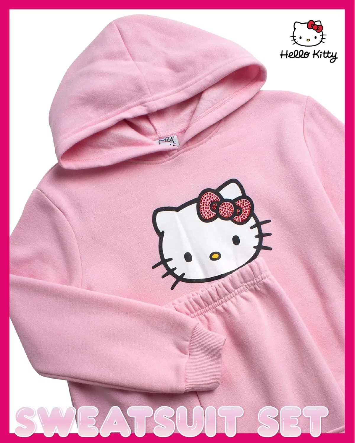 Детский спортивный костюм Hello Kitty, 2 предмета: худи и карго-джоггеры, Sweet Lilac — фото 2