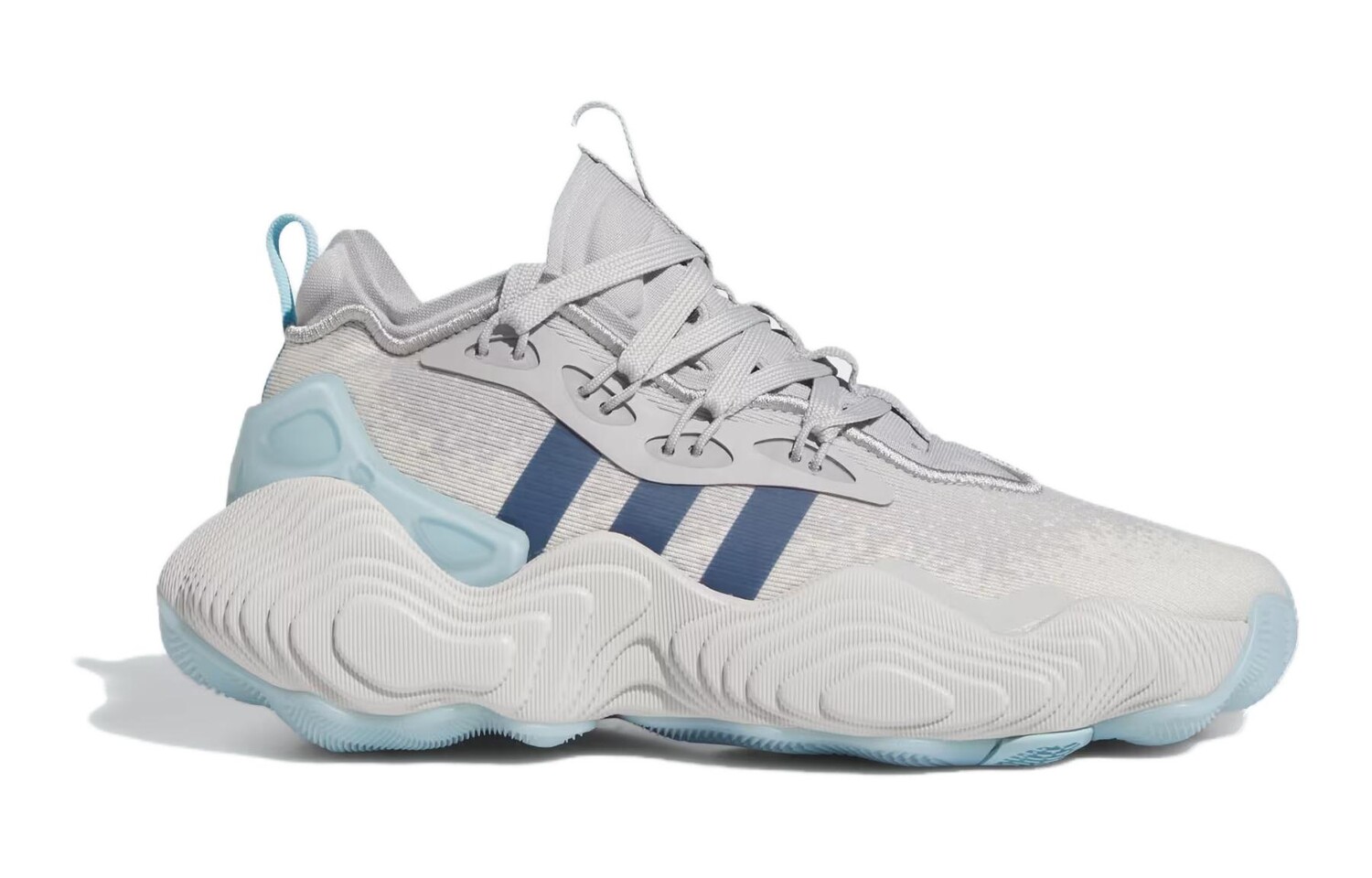 Кроссовки adidas Trae Young 3 Grey Preloved Ink Grey GS, серый/белый — фото 2