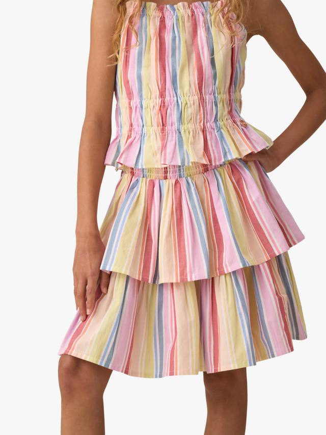 

Детская хлопковая полосатая юбка в ярусах Angel & Rocket, Multi