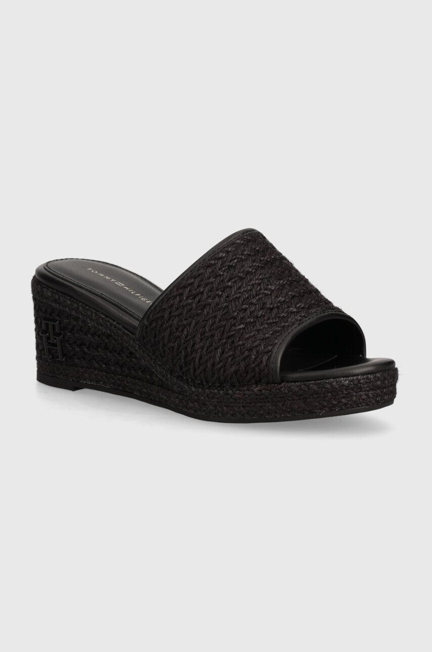 Шлепанцы TH ROPE WEDGE SANDAL Tommy Hilfiger, черный