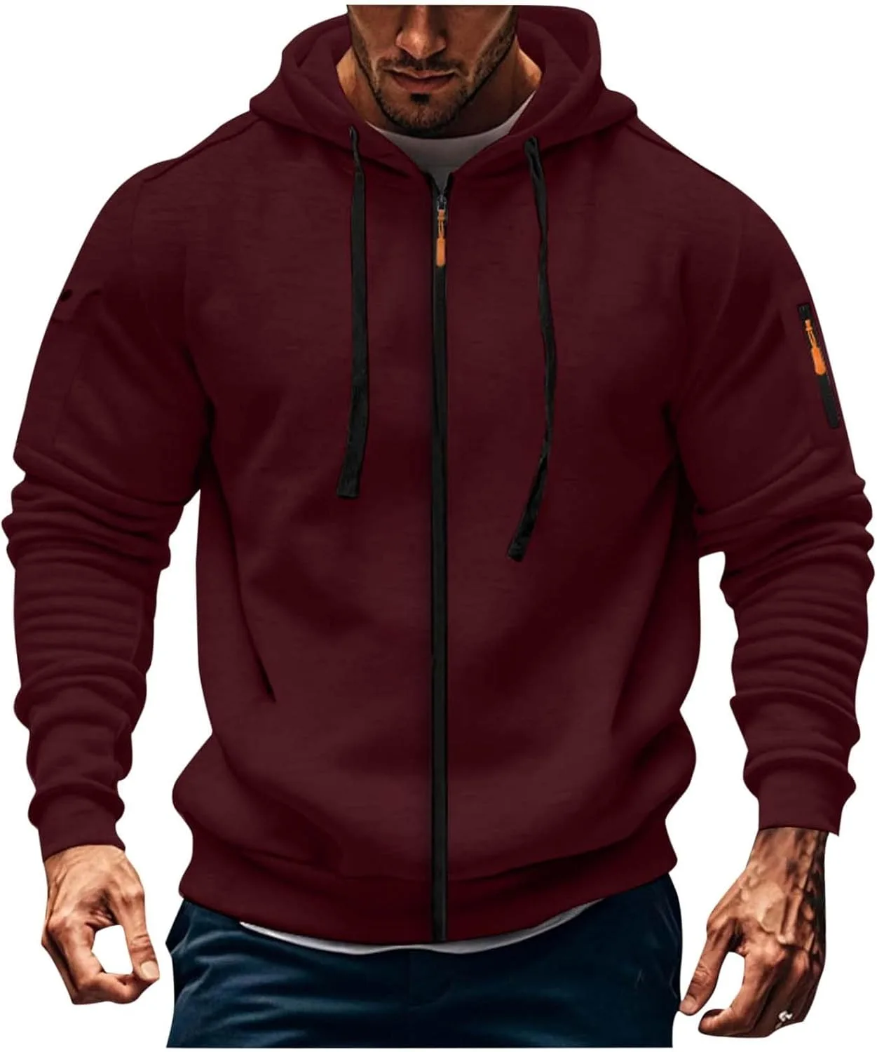 

Мужская толстовка с молнией на молнии, Casual, Long Sleeve