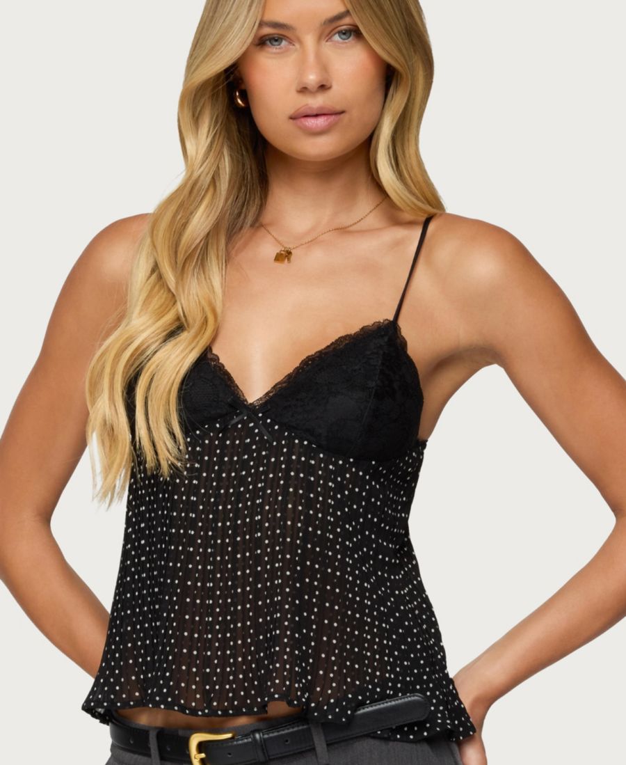 

Женская плиссированная блузка-бэбидолл Rhian Lacey Edikted, Black