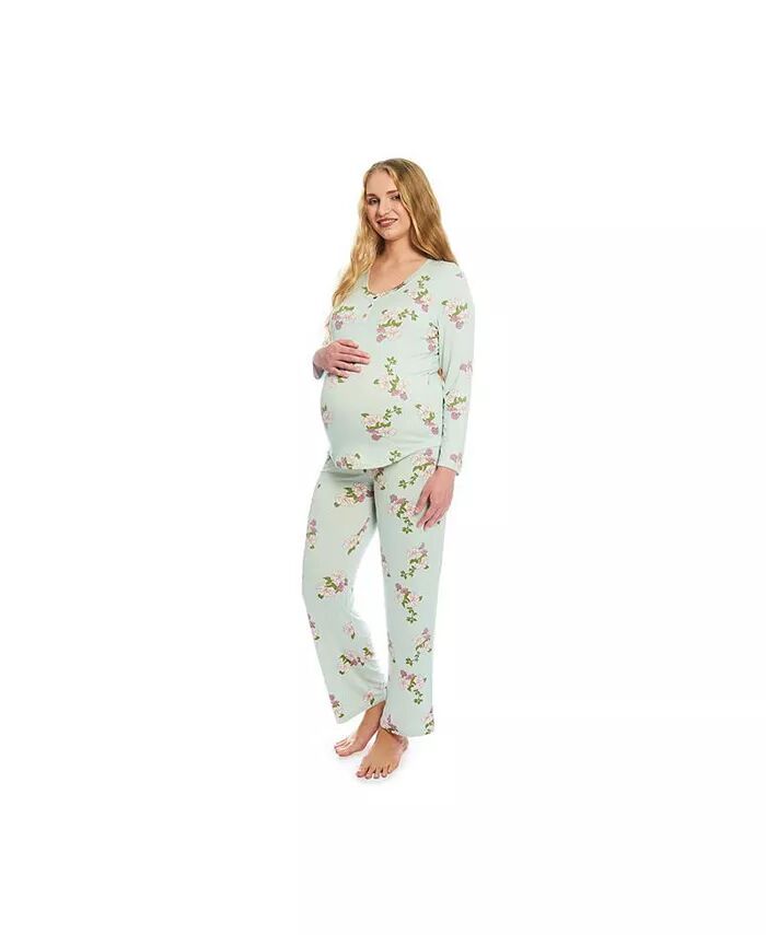 

Топ и брюки для беременных Laina / Пижамный комплект для кормления Everly Grey, розовый
