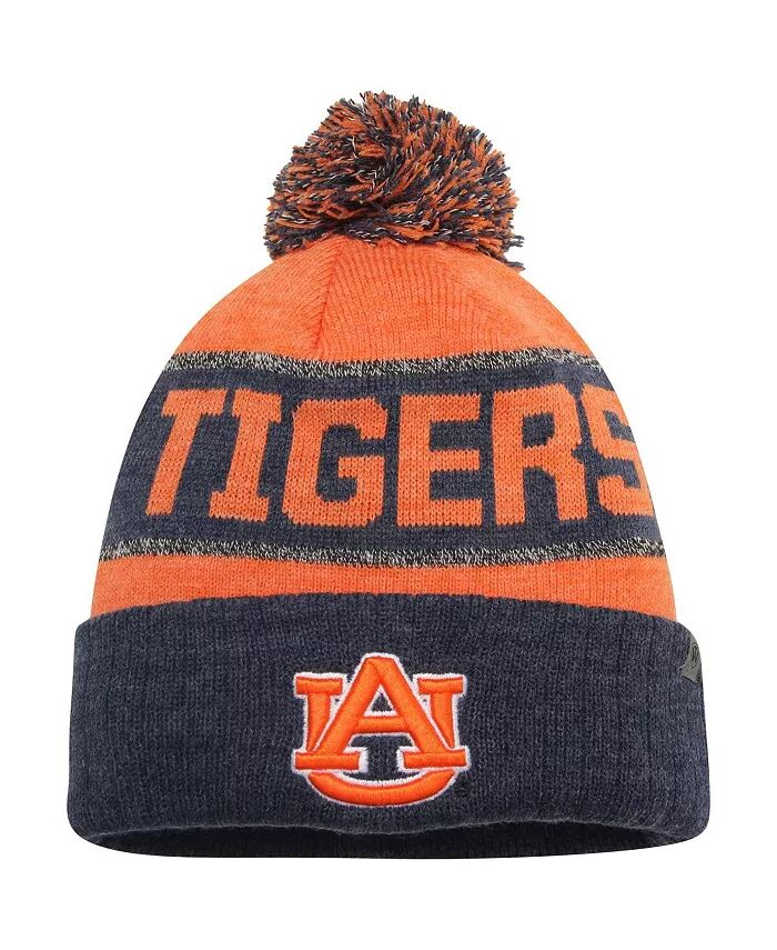 

Мужская оранжево-меланжевая темно-синяя шапка Auburn Tigers Below Zero с манжетами и помпоном Top of the World