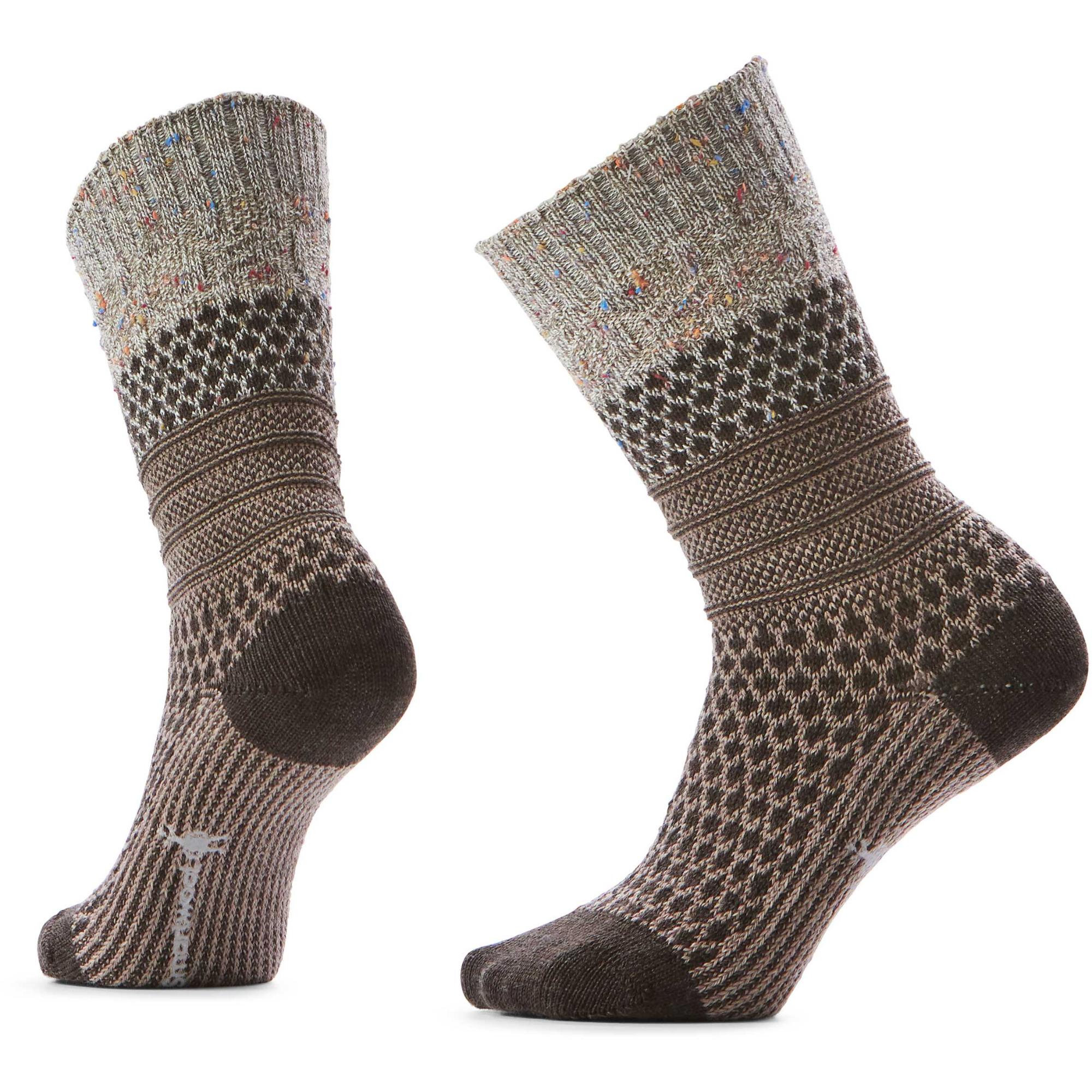 

Женские повседневные уютные носки с принтом Попкорн и косами. Smartwool, Taupe/Natural Marl