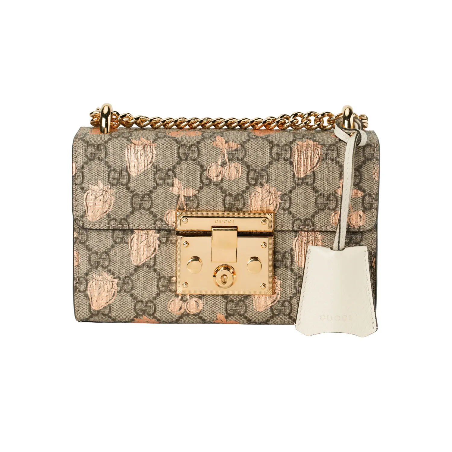 Сумка через плечо GUCCI Ebony с кожаной отделкой и замком — фото 2