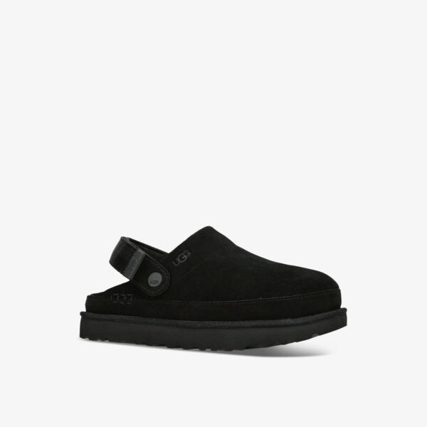 Замшевые сабо goldenstar с регулируемым ремешком на пятке Ugg, черный — фото 3