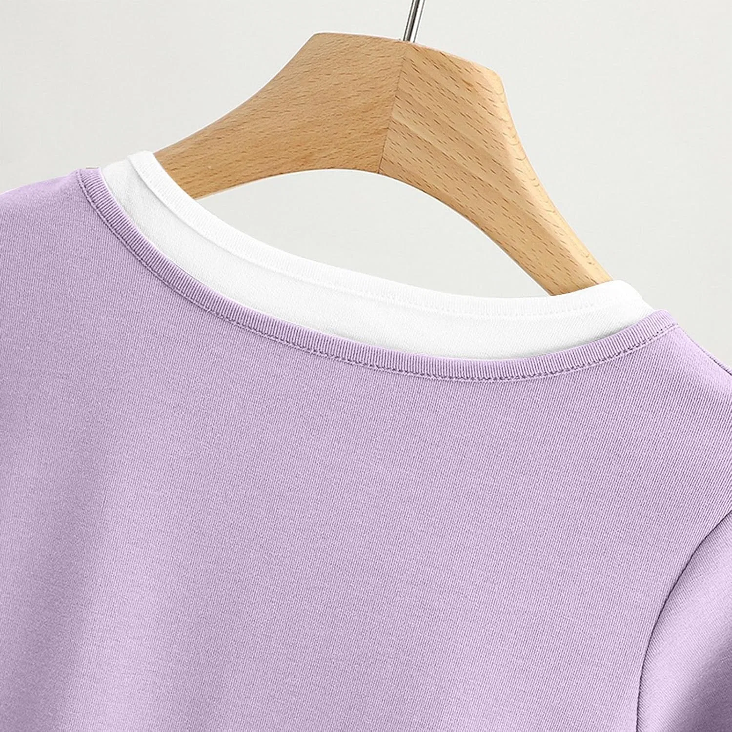Женская футболка из модала с круглым вырезом A02#purple — фото 2