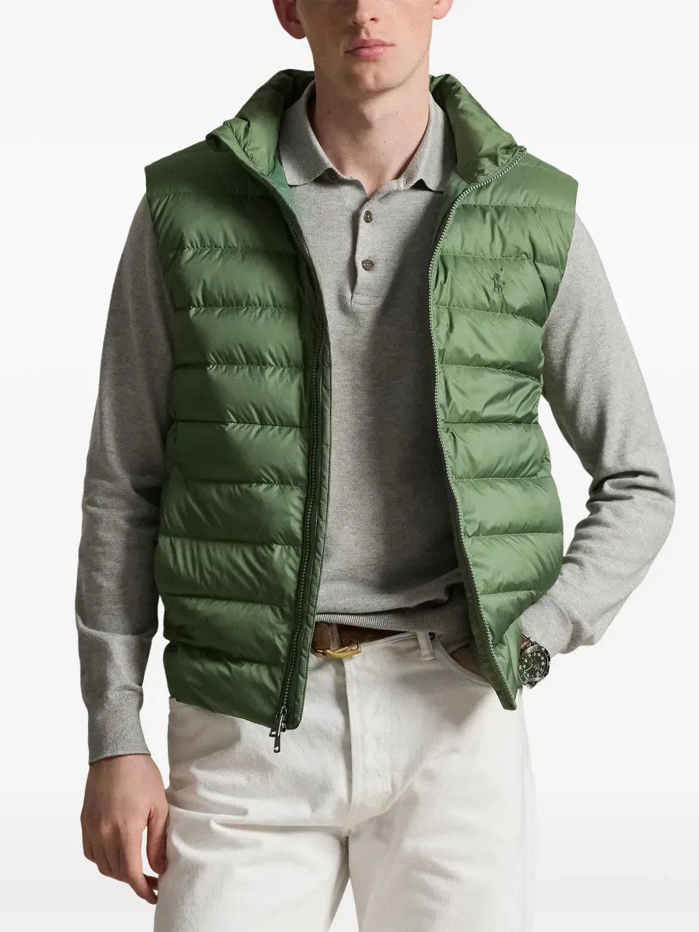 Холодный складной пуховый жилет Polo Ralph Lauren, зеленый — фото 3