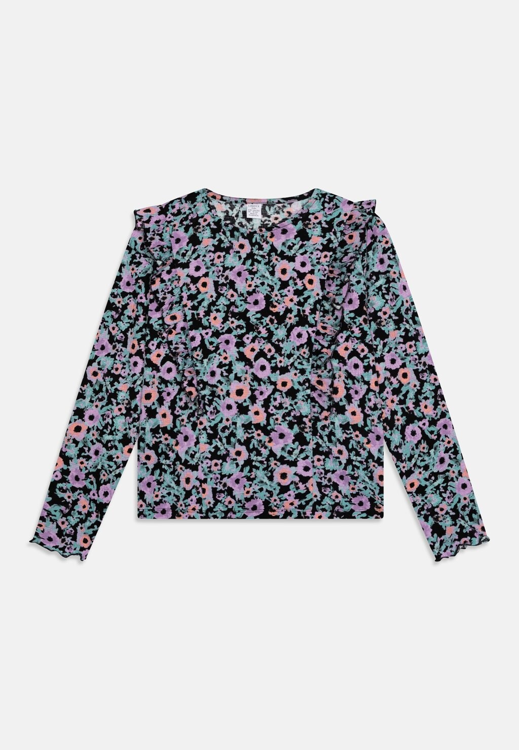 

Футболка с длинным рукавом Long Sleeve Flounce Flower Lindex, черный