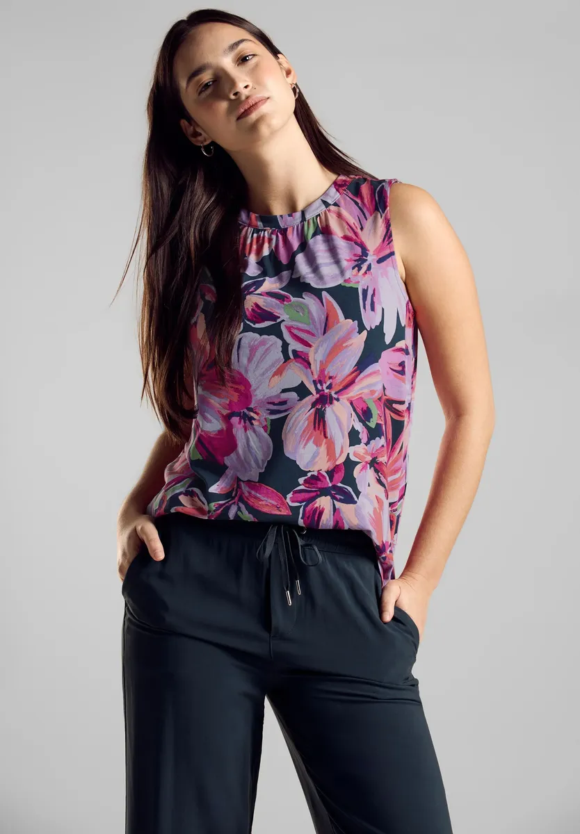 

Топ STREET ONE с бретелями и рюшами, цвет Magnolia Pink