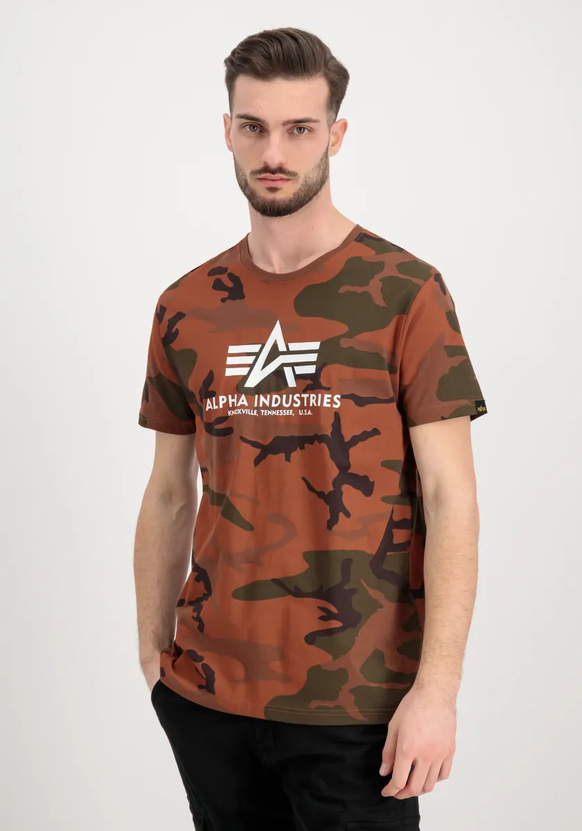 

Футболка Alpha Industries " Alpha Industries Мужчины - Футболки Базовая футболка Камуфляж", цвет Burned Camo