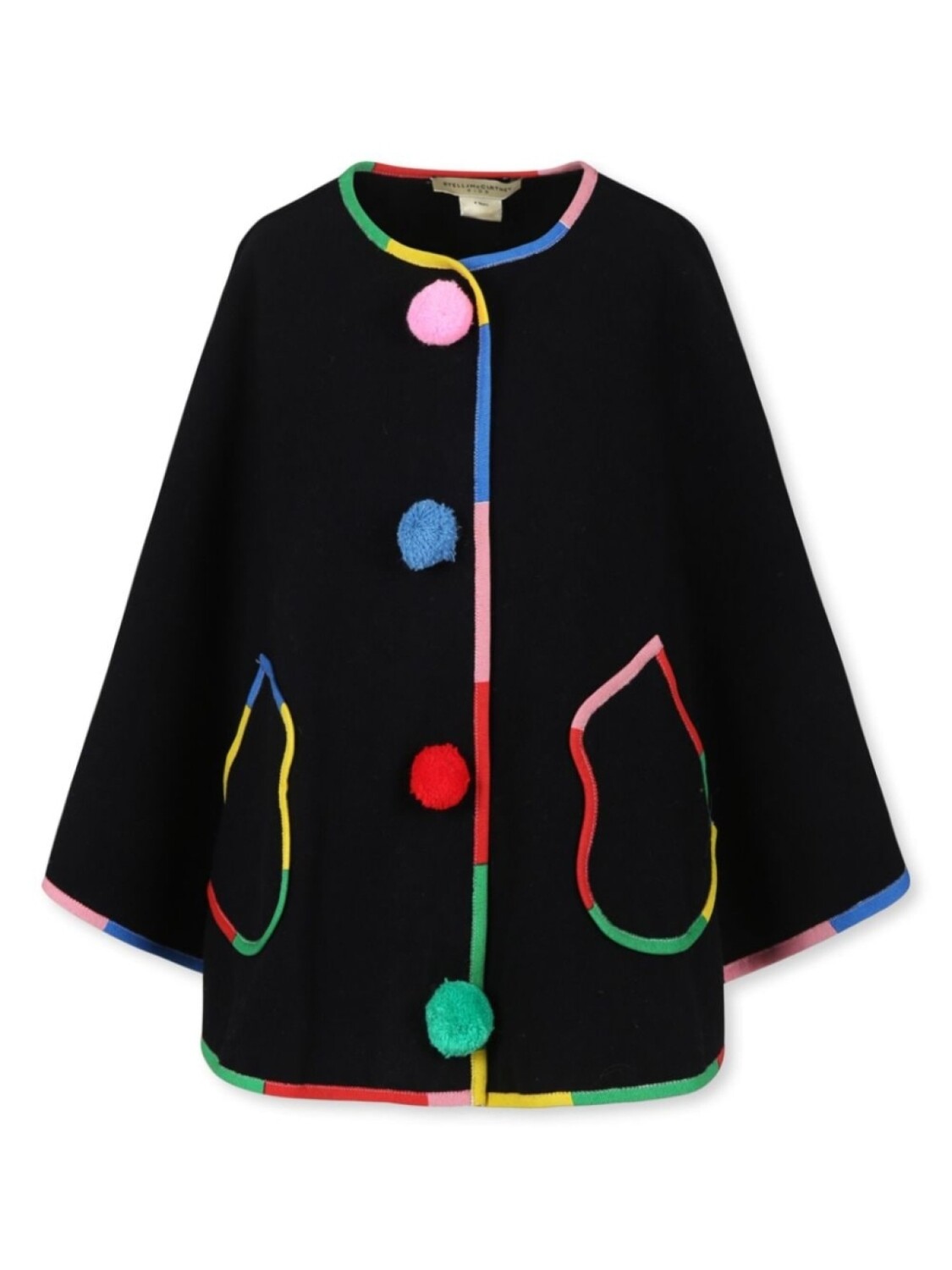 

Stella McCartney Kids пальто с помпонами, черный