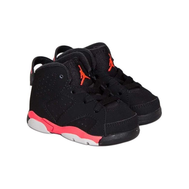 Кроссовки Air 6 Toddler TD Mid-top Black/Pink Jordan, черный/розовый — фото 2