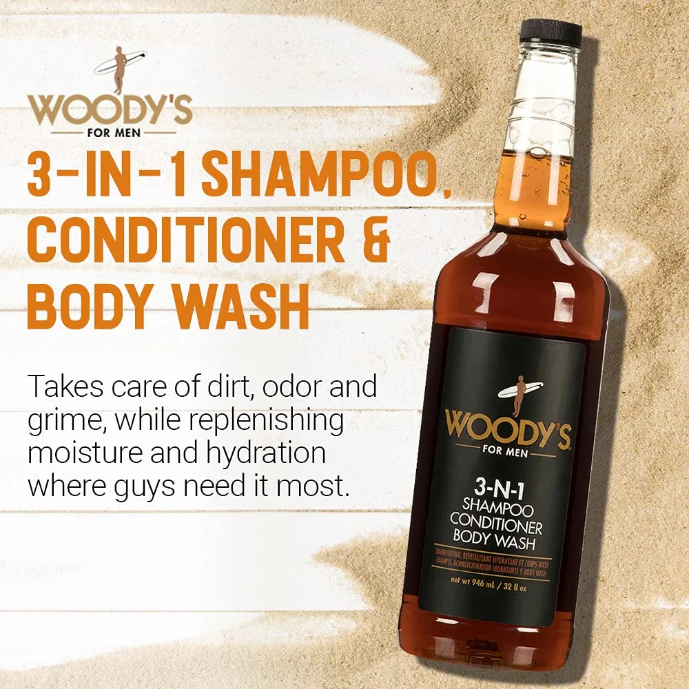 Шампунь-кондиционер-гель для душа 3 в 1 Woody's Special Edition Whiskey Bottle, 946 мл Woody'S — фото 2
