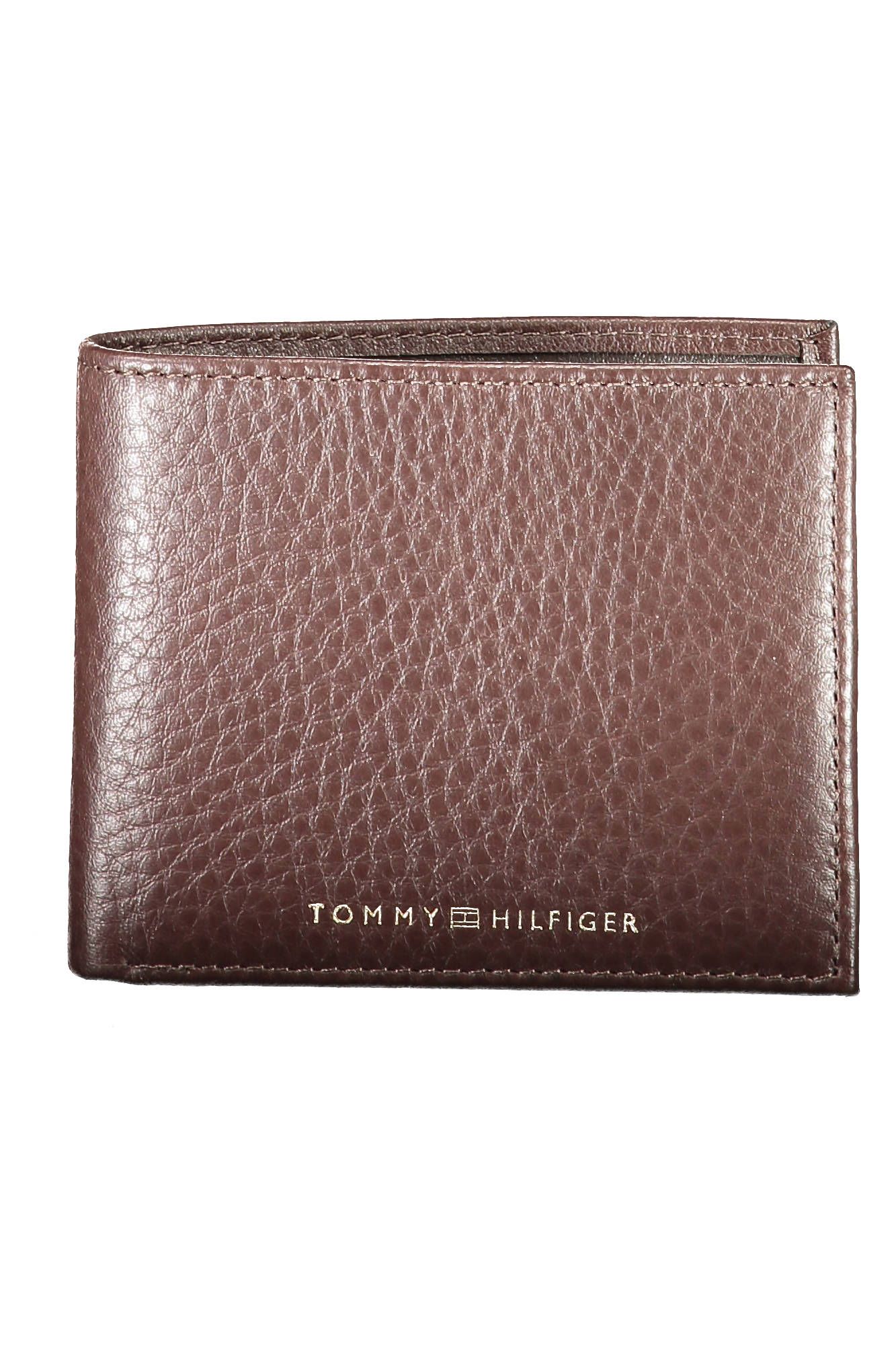 

Коричневый кожаный мужской кошелек Tommy Hilfiger