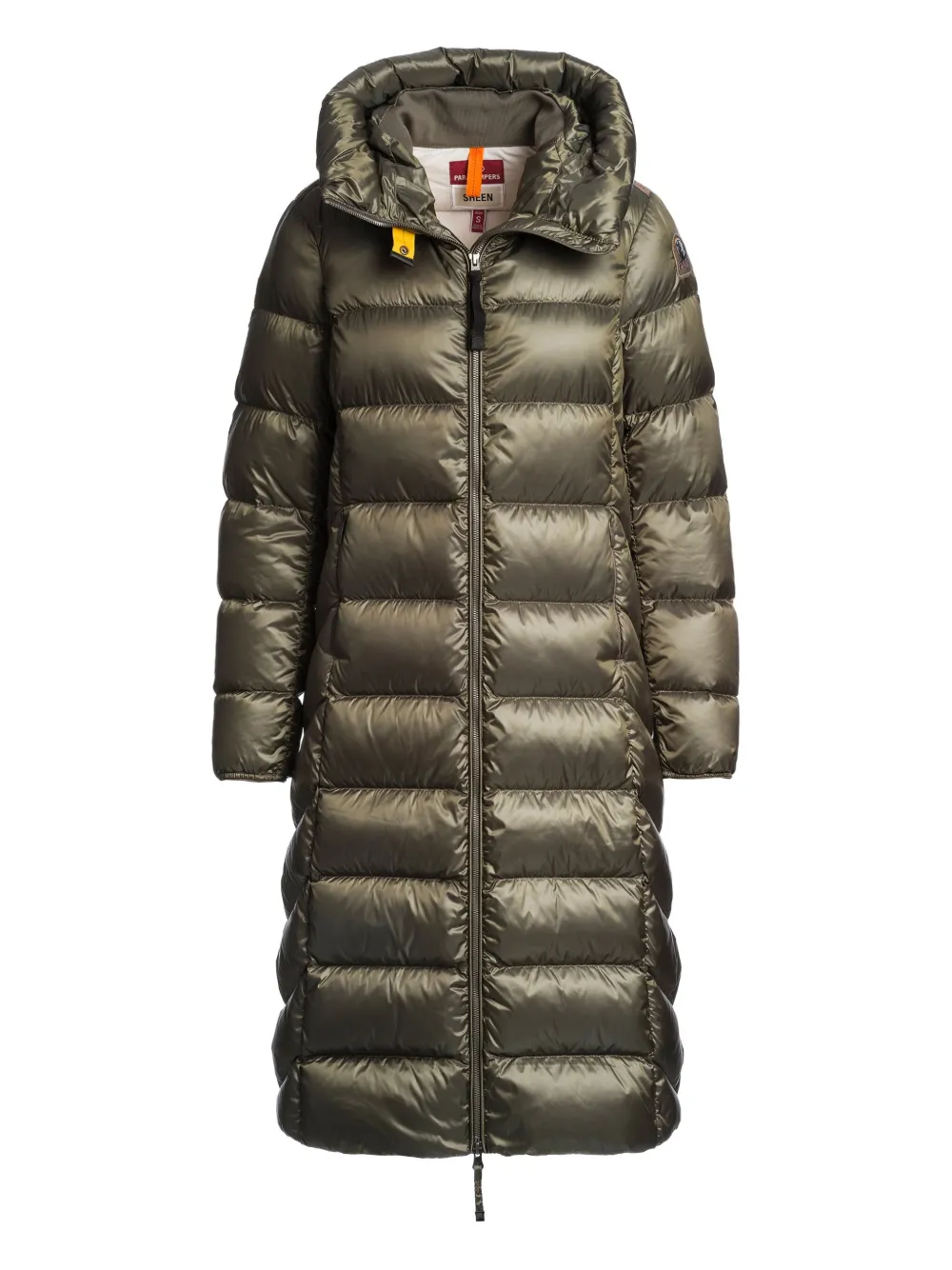 

Длинный пуховик с капюшоном Parajumpers, зеленый