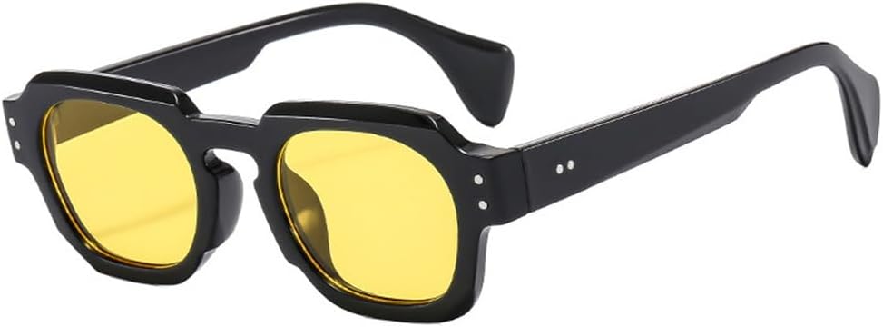 

Женские солнцезащитные очки с прозрачными линзами цвета океана и защитой от УФ-излучения UV400, мужские очки с заклепками в стиле панк для занятий спортом на открытом воздухе, бега и верховой езды generic, Black Yellow