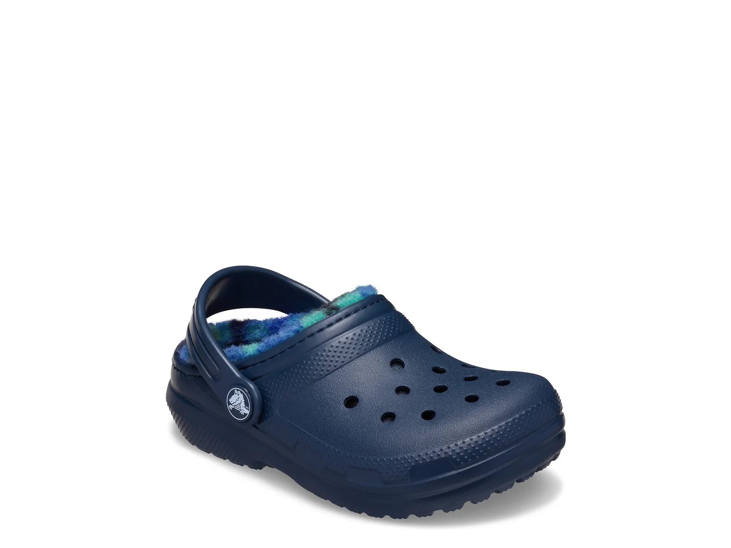 

Слипоны Crocs Classic Lined Bold Check Clog - Kids', темно-синий