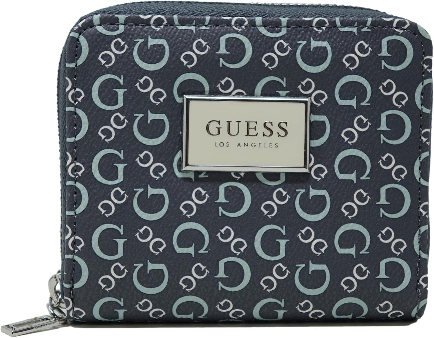 

GUESS Женский кошелек-клатч с логотипом из искусственной кожи и молнией - Blue Sage