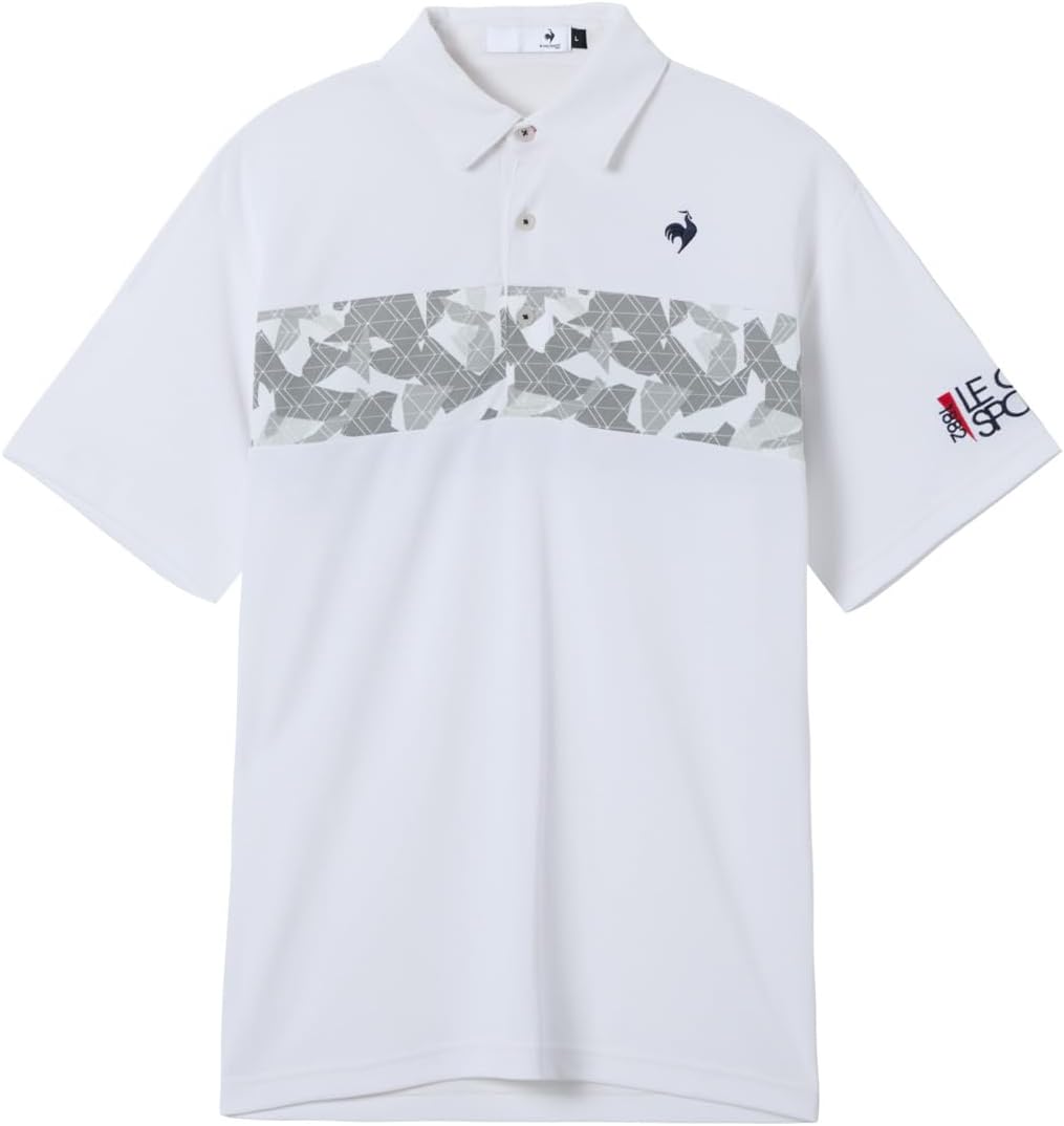 

Мужская поло-рубашка с коротким рукавом Coq Sportif LG5FHS00M, сухая, влагоотводящая, быстросохнущая, дезодорирующая, с принтом Switch, для гольфа Le Coq Sportif, белый