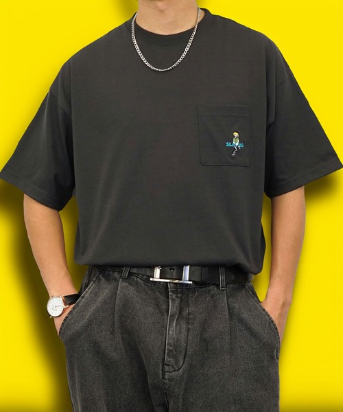 

Футболка широкая с вышивкой Burner, черная