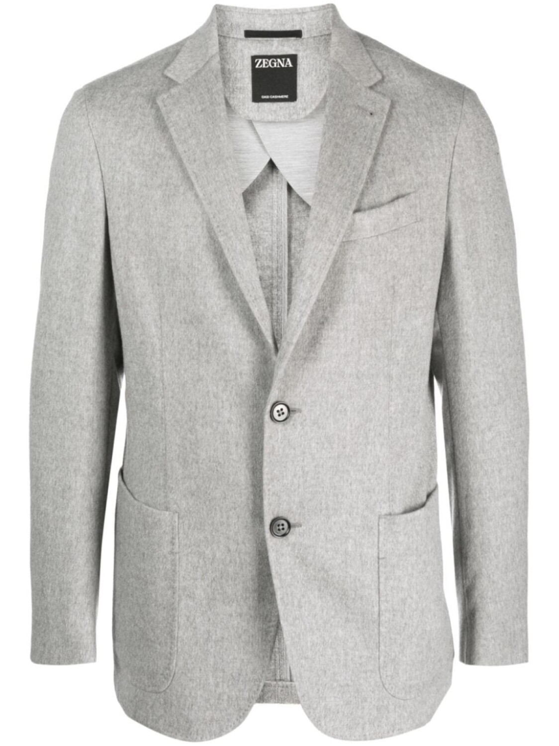 

Zegna кашемировый однобортный пиджак Oasi, серый