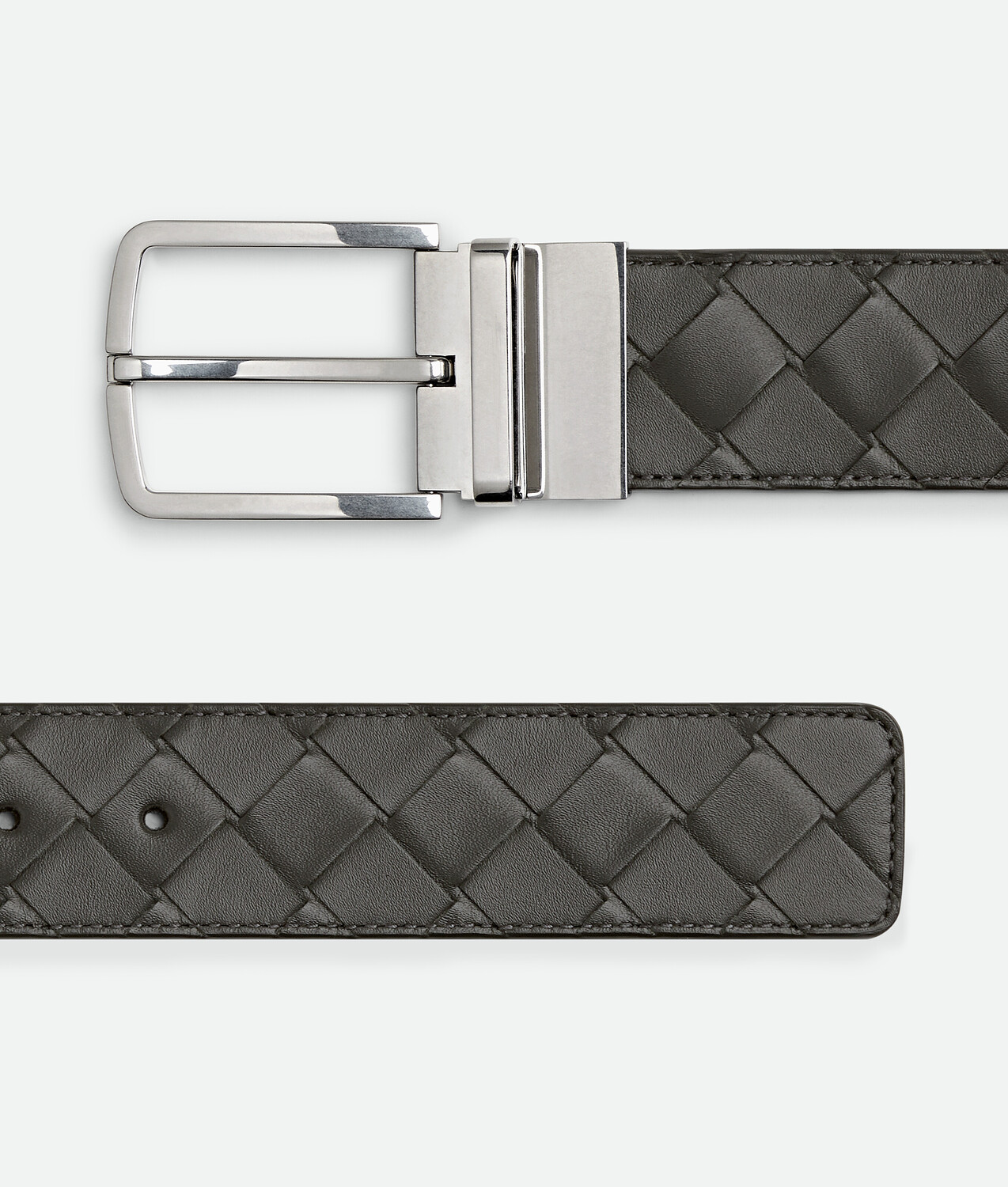 Intrecciato reversible belt BOTTEGA VENETA, графит/ночной — фото 4