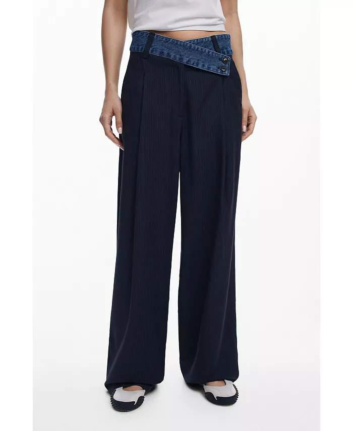 

Женские брюки комбинированные пошитые на заказ Desigual, синий