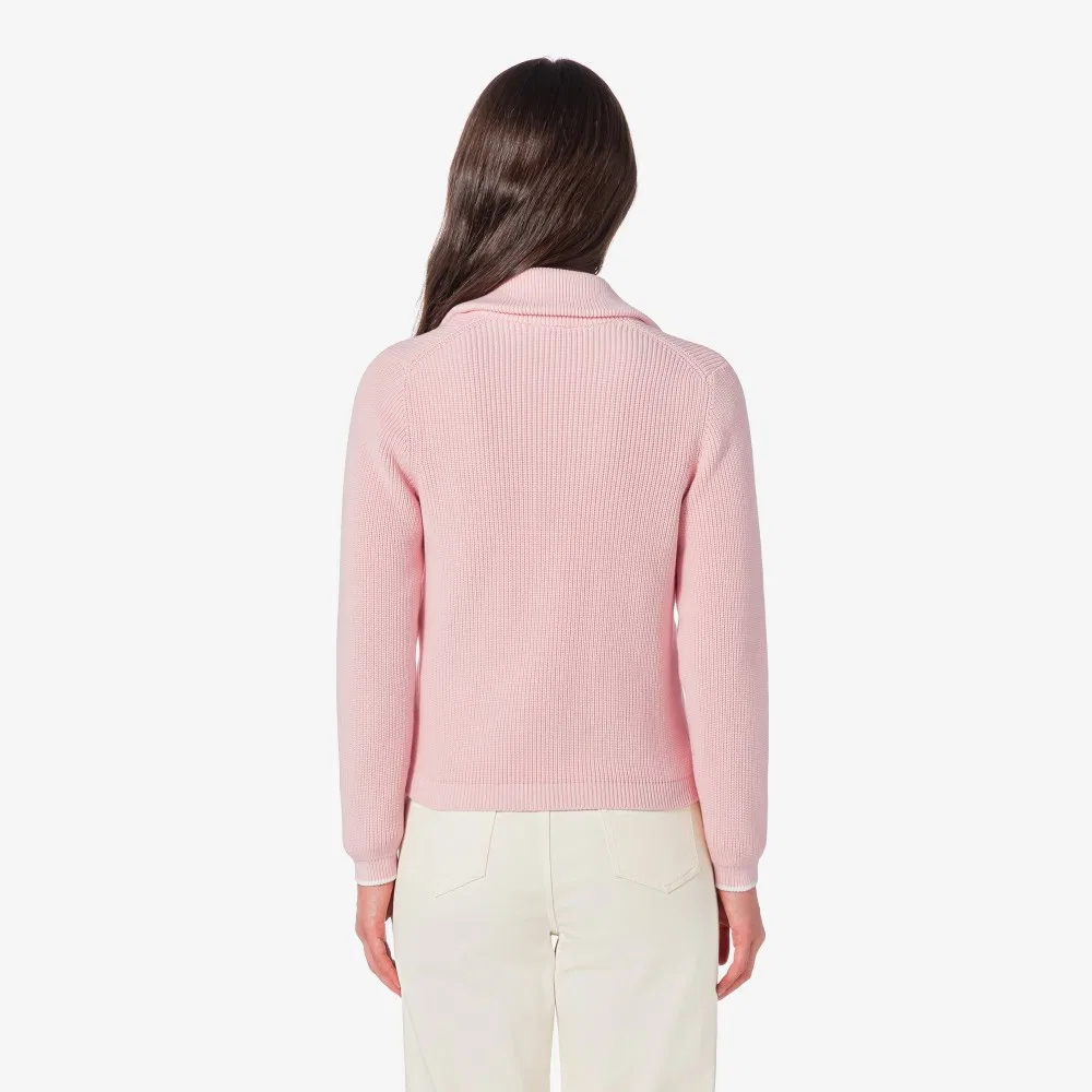 Кардиган Lacoste вязаный на молнии, светло-розовый — фото 3