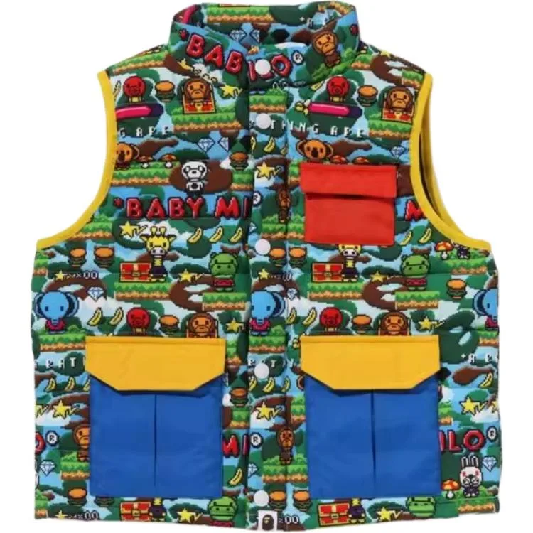A BATHING APE Пуховик Multicolor для младенцев и малышей