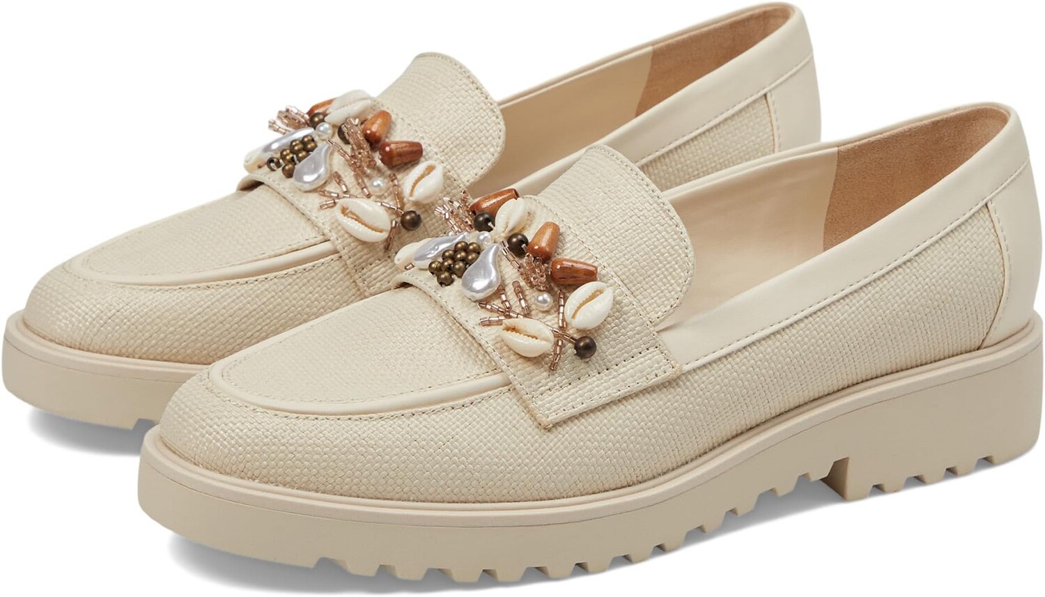 

Лоферы Franco Sarto Carolynn Shell Lug Sole Loafers, цвет Cream Beige Shell Detail