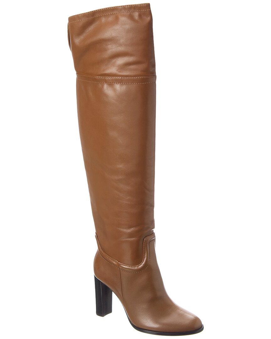 Кожаные сапоги выше колена Alexandre Birman Lauren 90, коричневый