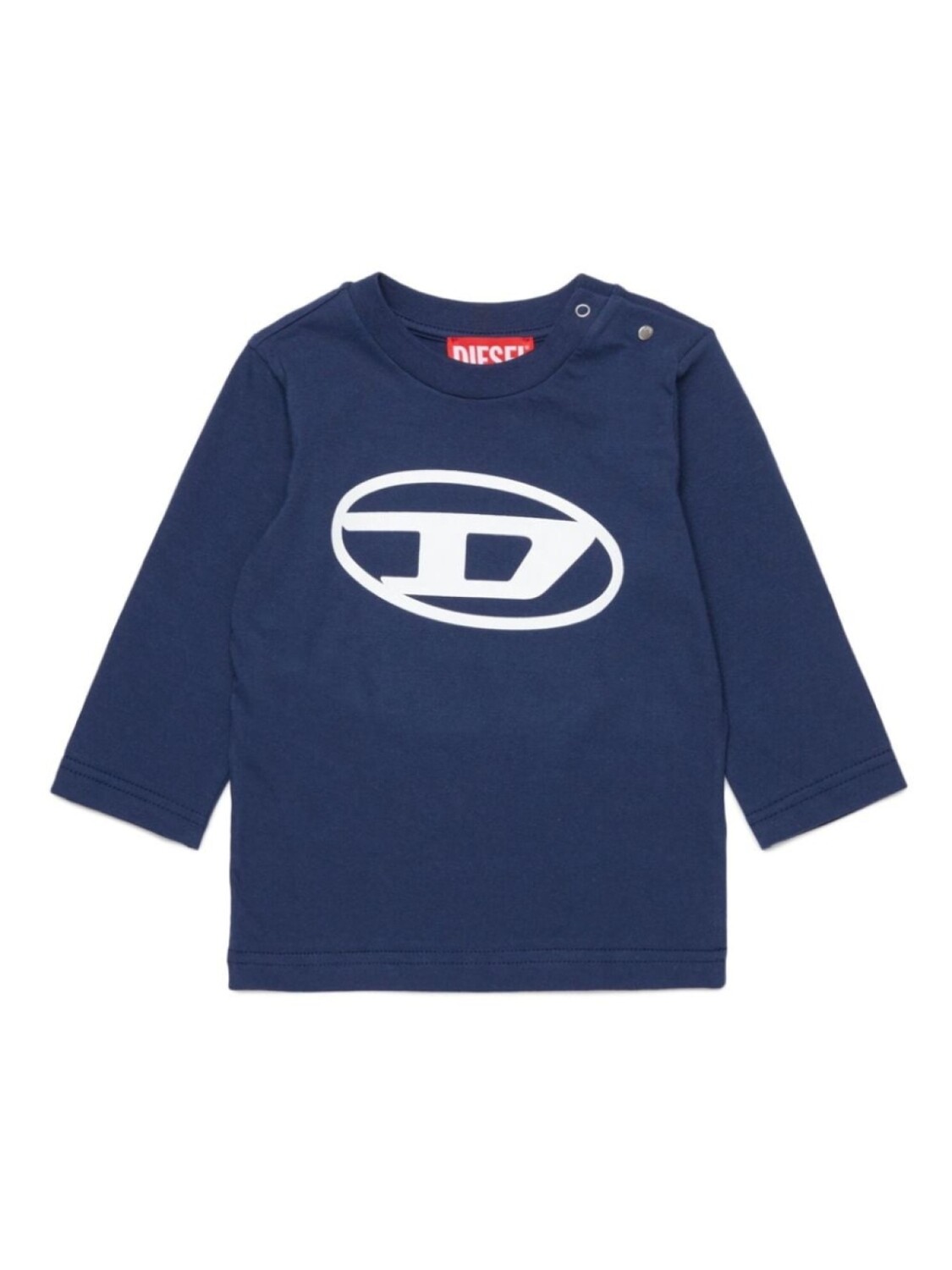 

Diesel Kids футболка из хлопка с овальным D-образным принтом, синий