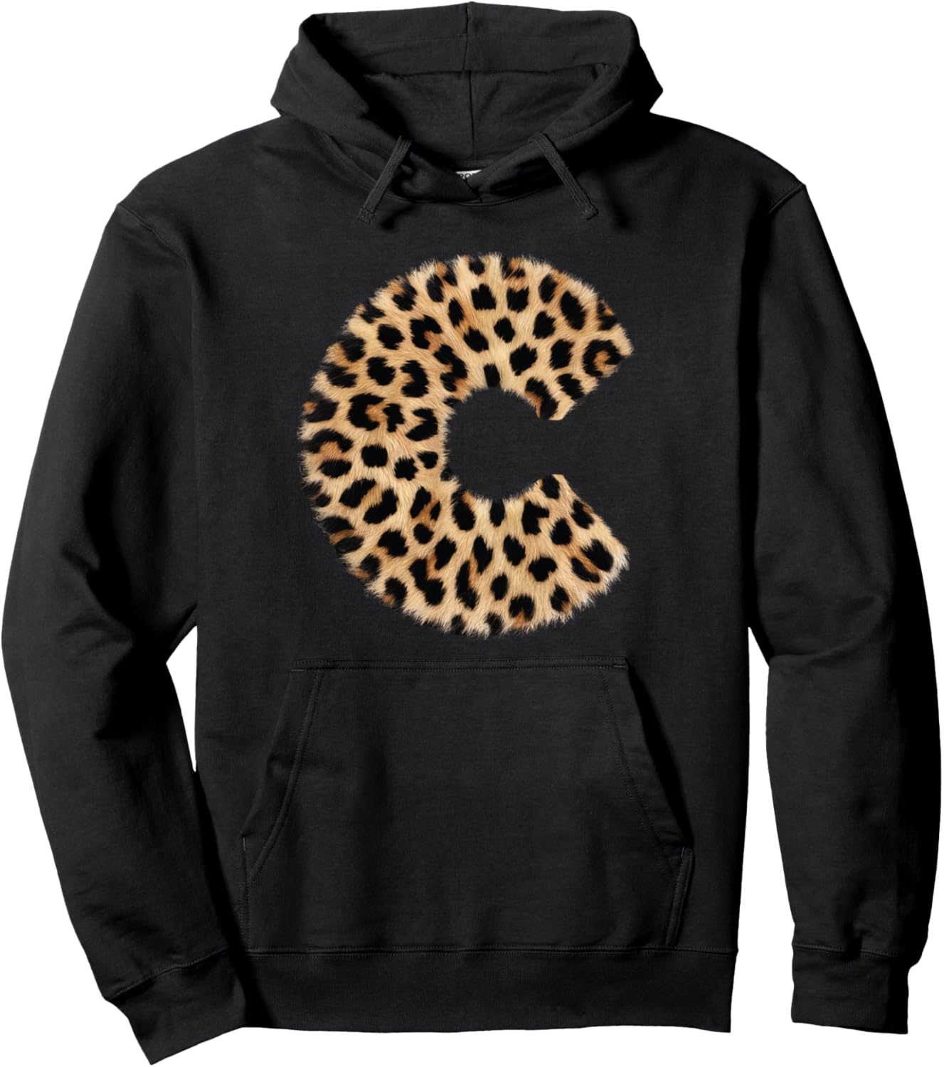 

Буква C, гепард, леопардовый принт, имя, зебра, подходящая толстовка Leopard Alphabet Cheetah Letter Tees, черный