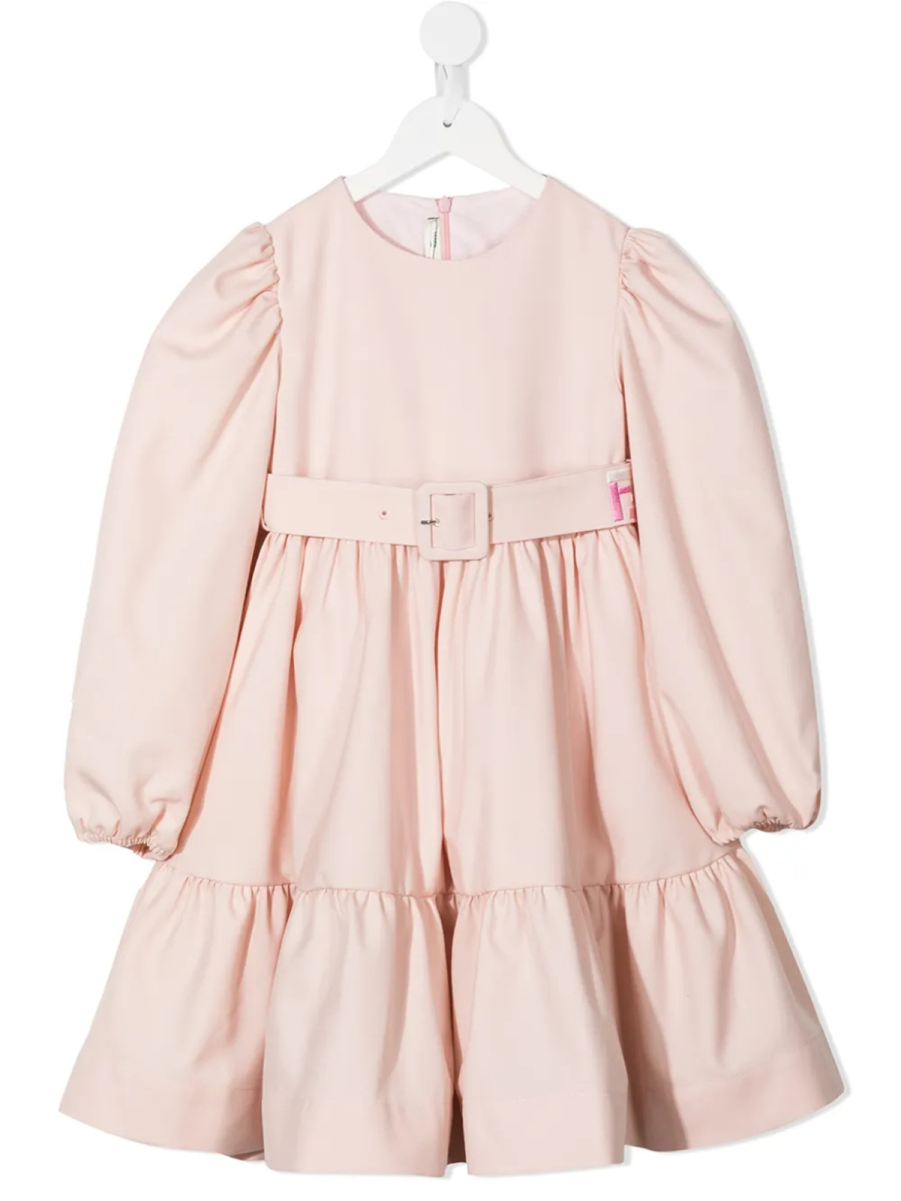 

Платье с объемными рукавами и поясом Fendi Kids, розовый